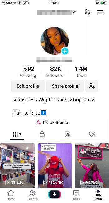 Aliexpress Wig Personal Shopperza - 假发TikTok账号